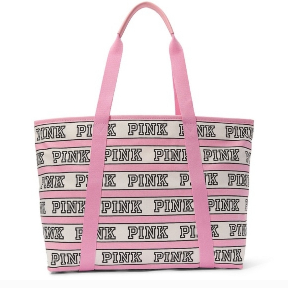 VS PINK STRIPED LOGO TOTE - Picture 2 of 6